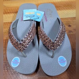 Stylish Gray and Gold Women's Sandals